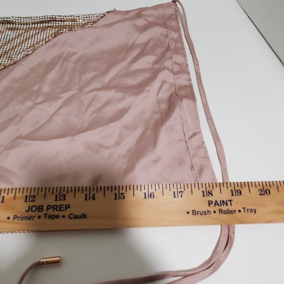 Ramy Brook Printed Rosa Halter Top XXS Metallic Chainmail Rose Gold Slinky New - Picture 6 of 14